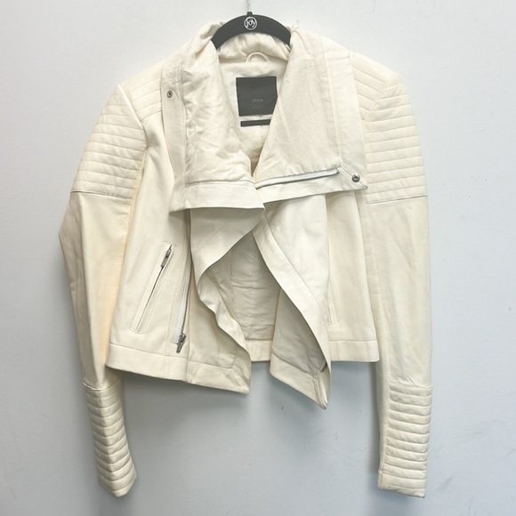 Veda cream moto leather jacket - Picture 5 of 5